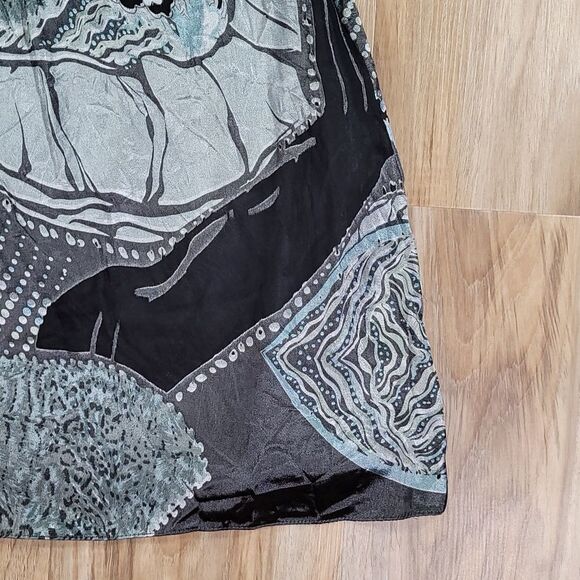 🔹️Steve Madden Sage & Gray Silk Ruffled Balloon Sleeve Dress Size 8 - Picture 11 of 15